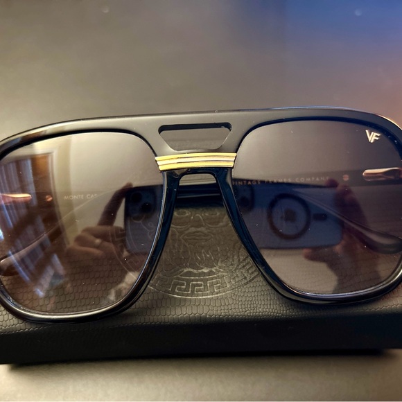 Vintage Frame Sunglasses 24 KT Gold - Picture 5 of 10